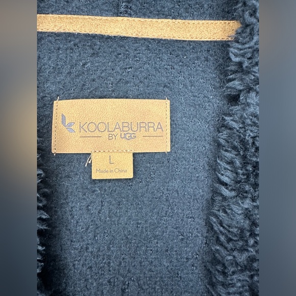 Kookaburra By Ugg Black Sherpa Hooded Vest/Jacket Women’s Size Large - Picture 3 of 11